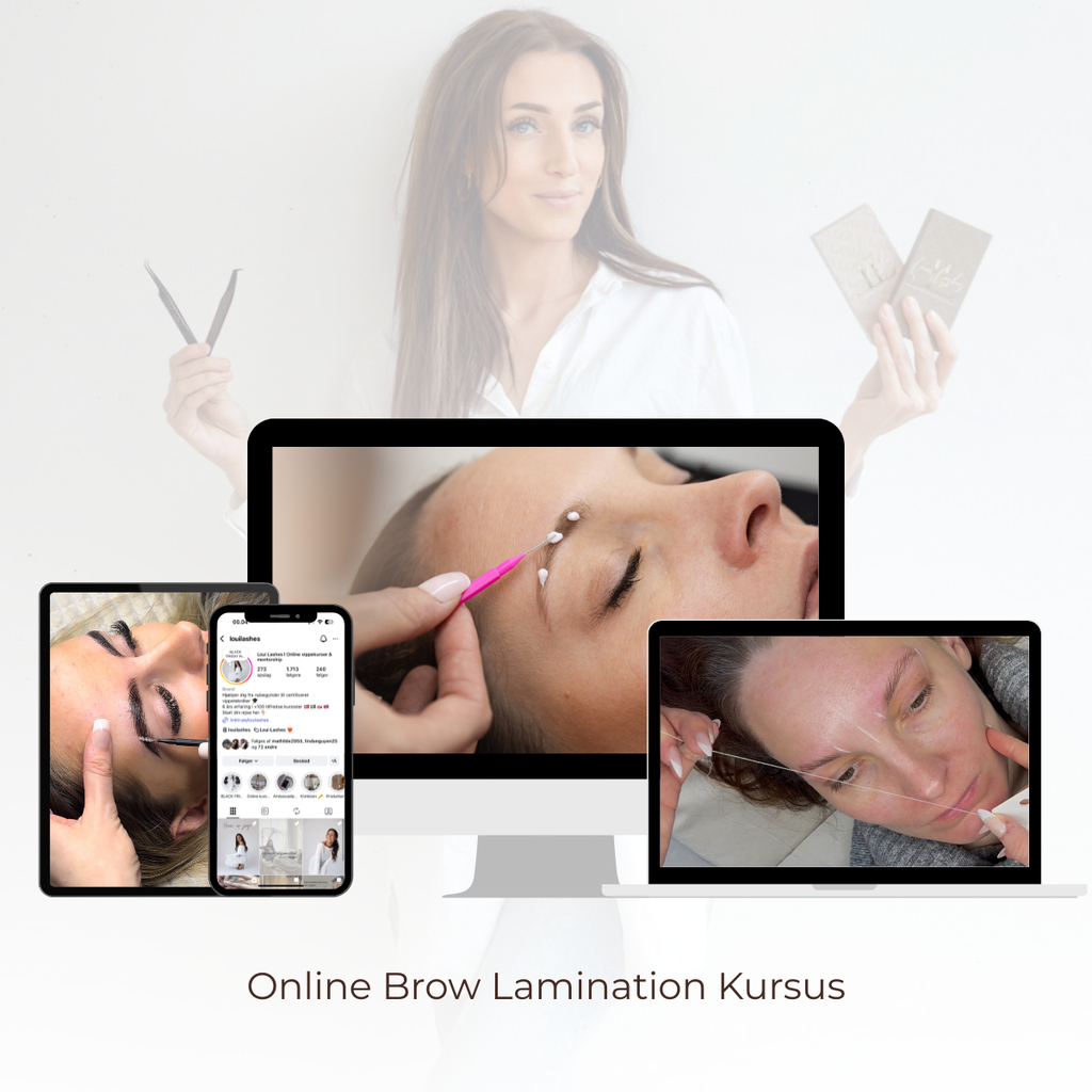 Online Brow Lamination Kursus inkl. farve & ret